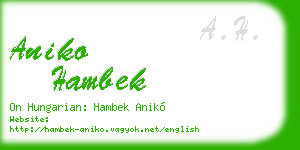 aniko hambek business card
