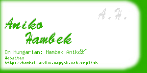 aniko hambek business card